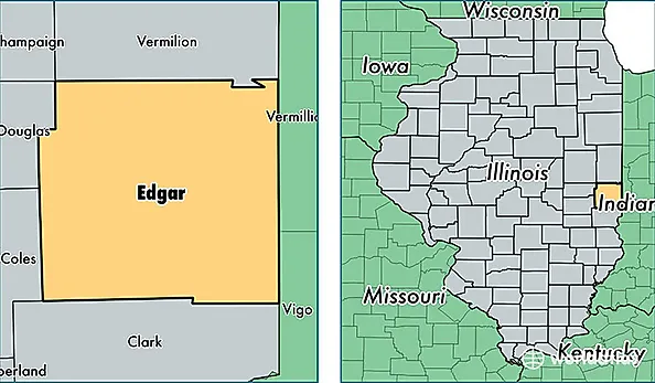 location of Edgar county on a map