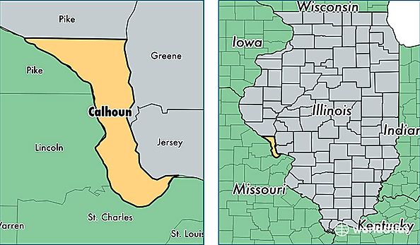 location of Calhoun county on a map
