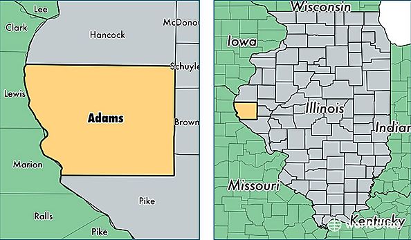 location of Adams county on a map