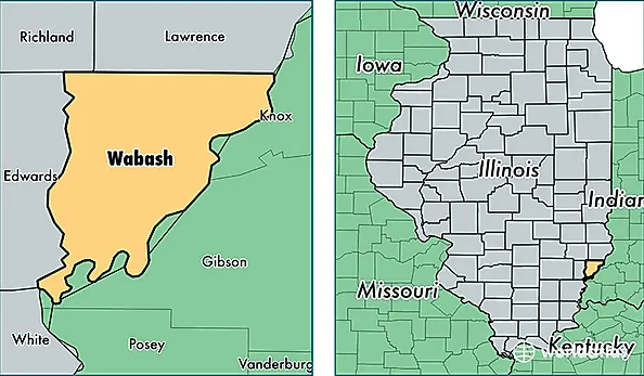 location of Wabash county on a map