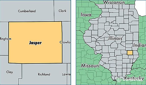location of Jasper county on a map