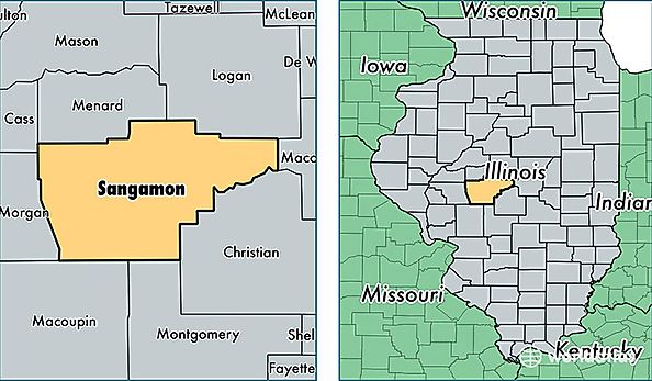location of Sangamon county on a map
