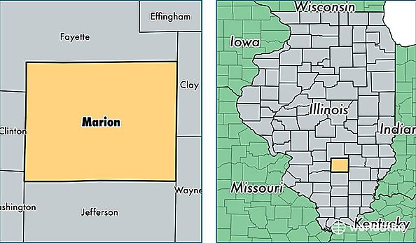 location of Marion county on a map