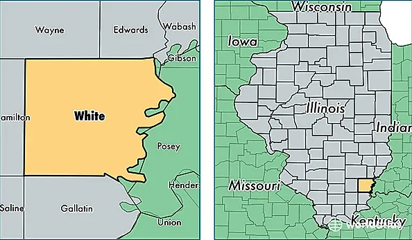 location of White county on a map
