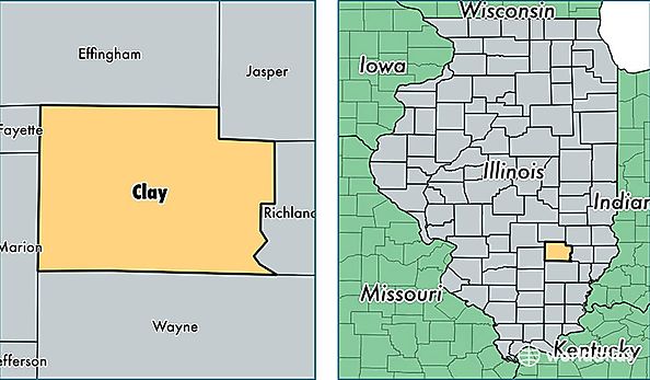 location of Clay county on a map