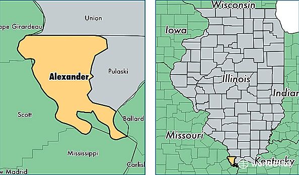 location of Alexander county on a map