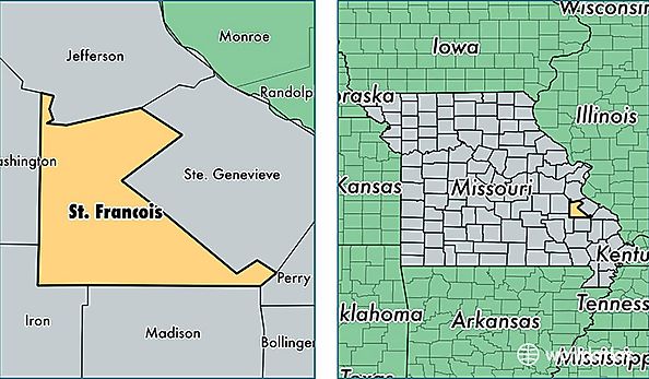 location of Saint Francois county on a map