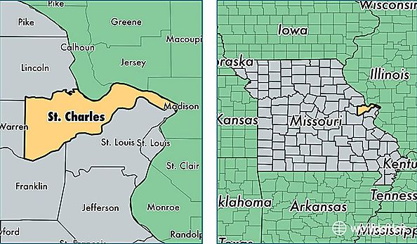 location of Saint Charles county on a map