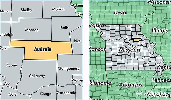 location of Audrain county on a map
