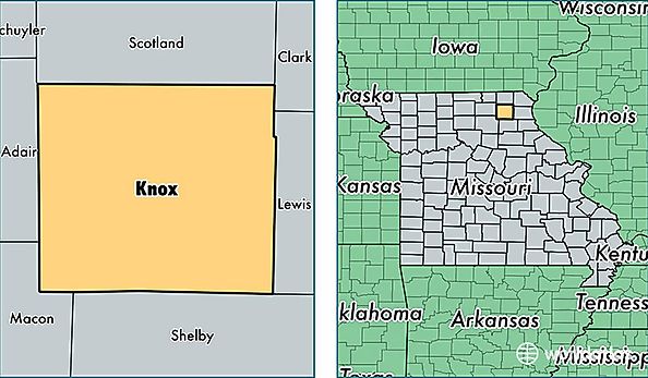 location of Knox county on a map
