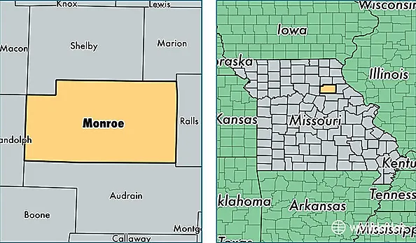 location of Monroe county on a map