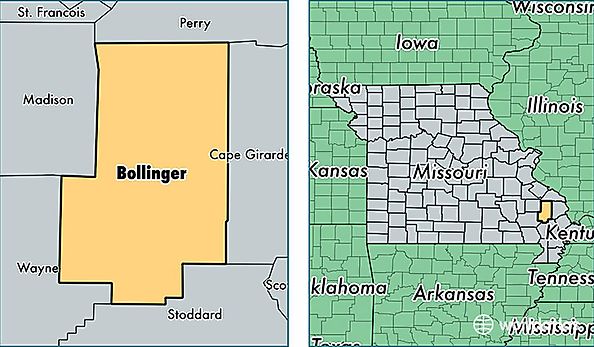 location of Bollinger county on a map