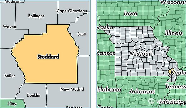 location of Stoddard county on a map