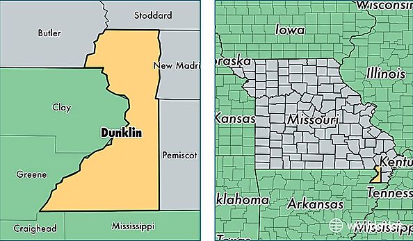 location of Dunklin county on a map