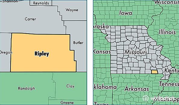 location of Ripley county on a map