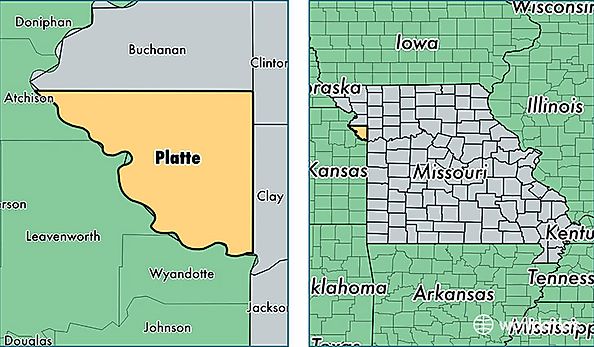 location of Platte county on a map