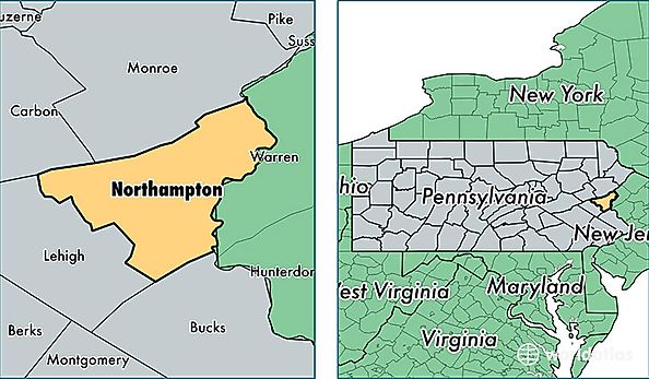 location of Northampton county on a map