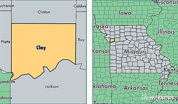 location of Clay county on a map