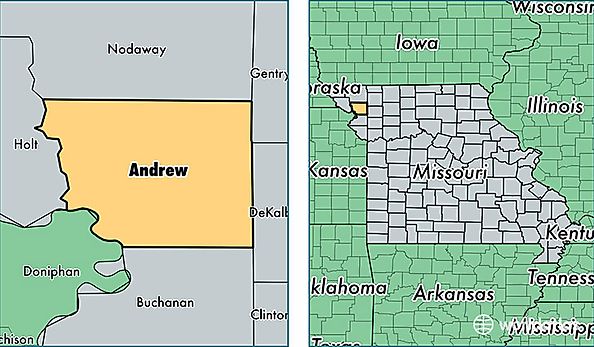 location of Andrew county on a map