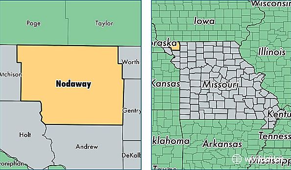 location of Nodaway county on a map
