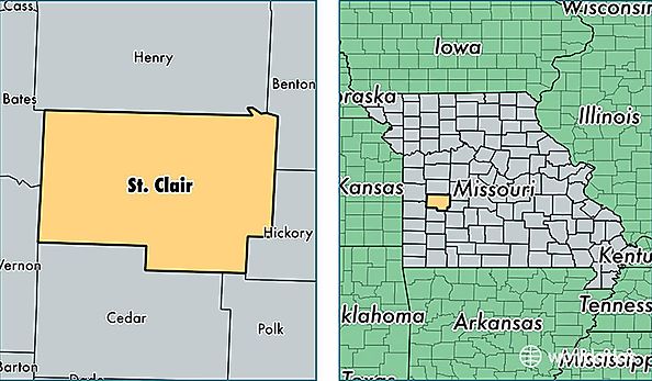 location of Saint Clair county on a map