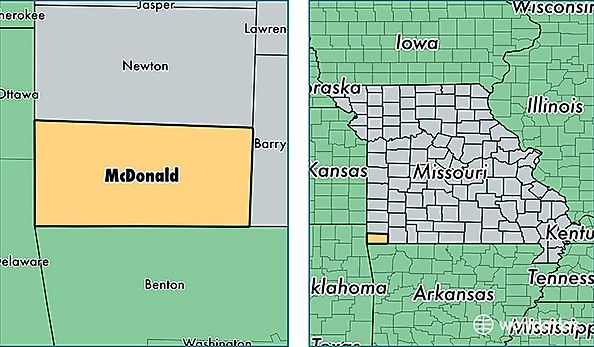 location of McDonald county on a map