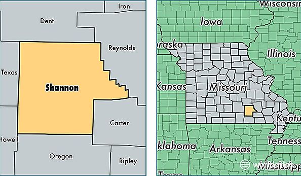 location of Shannon county on a map