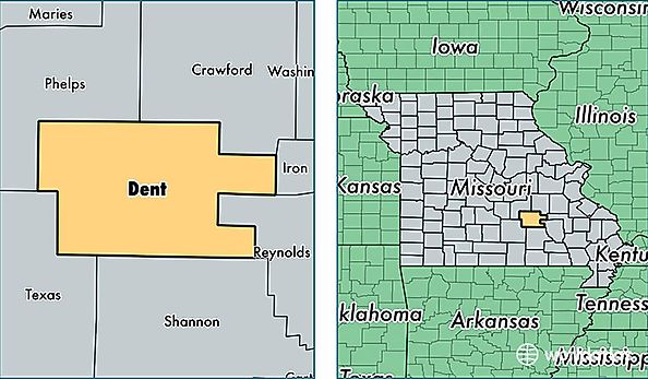 location of Dent county on a map