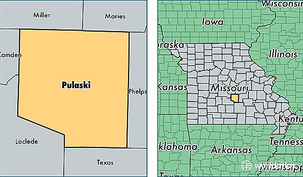 location of Pulaski county on a map
