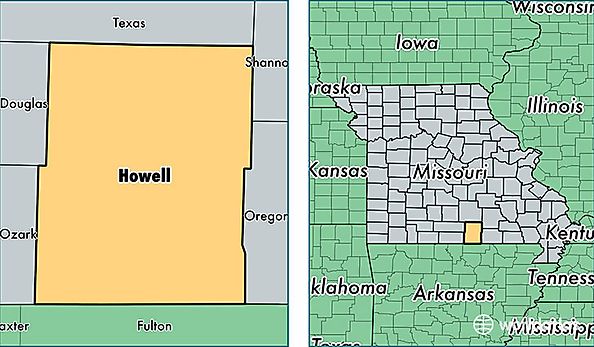 location of Howell county on a map