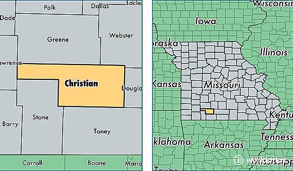 location of Christian county on a map