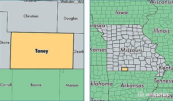 location of Taney county on a map