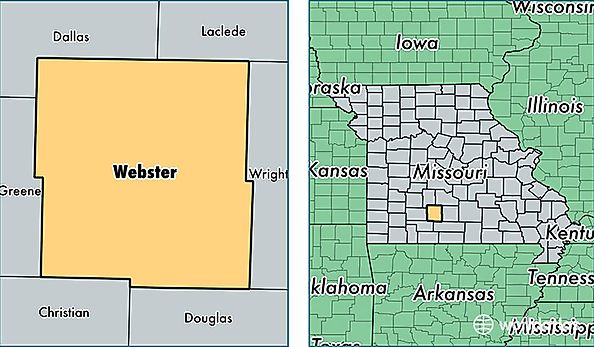 location of Webster county on a map
