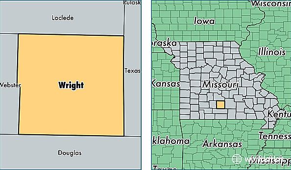 location of Wright county on a map