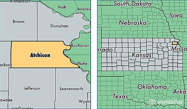 location of Atchison county on a map