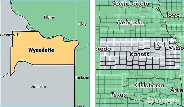 location of Wyandotte county on a map