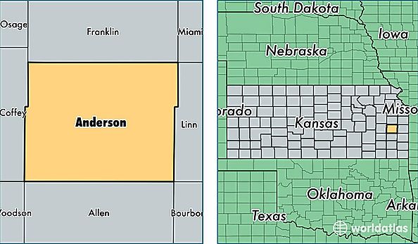 location of Anderson county on a map