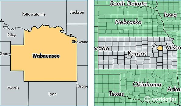 location of Wabaunsee county on a map