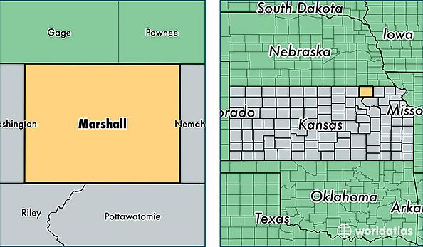 location of Marshall county on a map