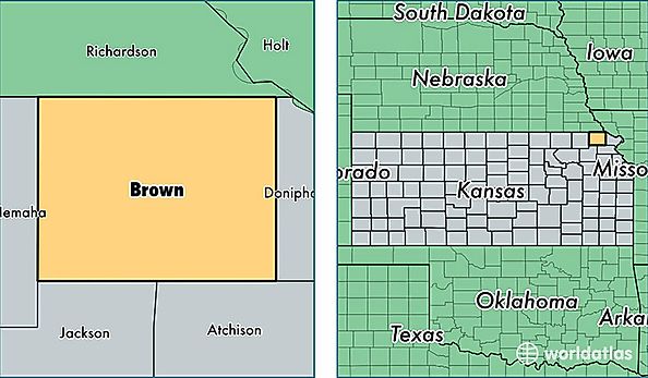 location of Brown county on a map