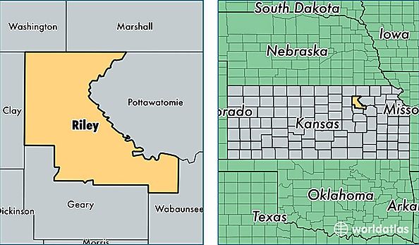 location of Riley county on a map