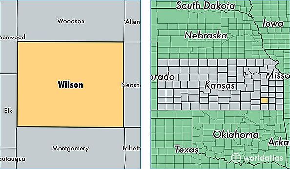 location of Wilson county on a map