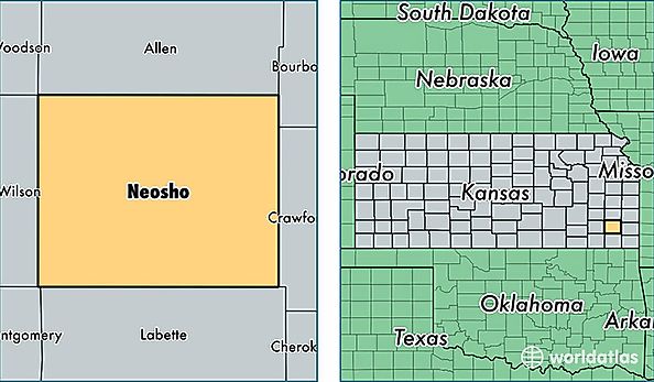 location of Neosho county on a map