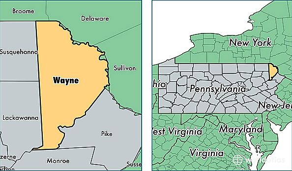 location of Wayne county on a map