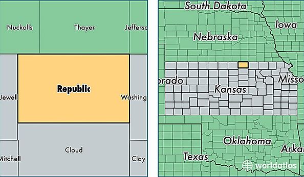 location of Republic county on a map