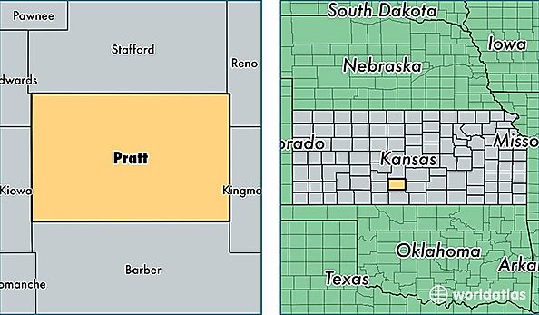 location of Pratt county on a map