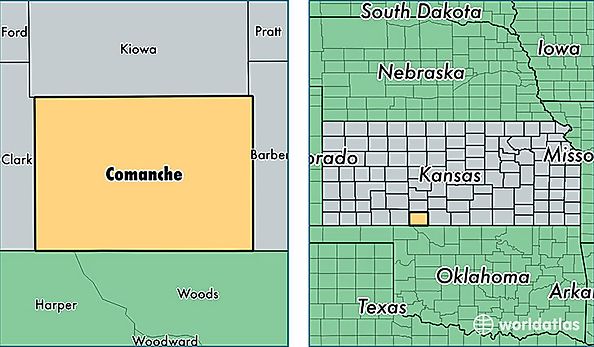 location of Comanche county on a map