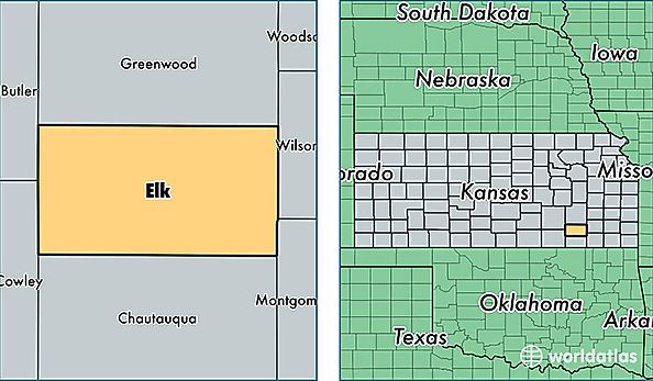 location of Elk county on a map