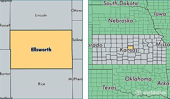 location of Ellsworth county on a map