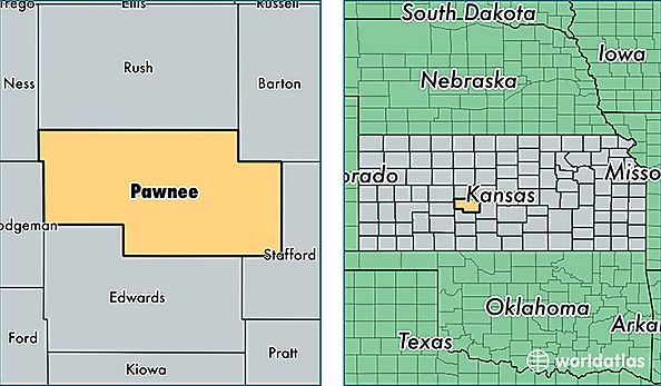 location of Pawnee county on a map